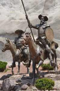 Don Quijote und Sancho Pansa, wie deren Schöpfer Cervantes in Guanajuato fast allgegenwärtig